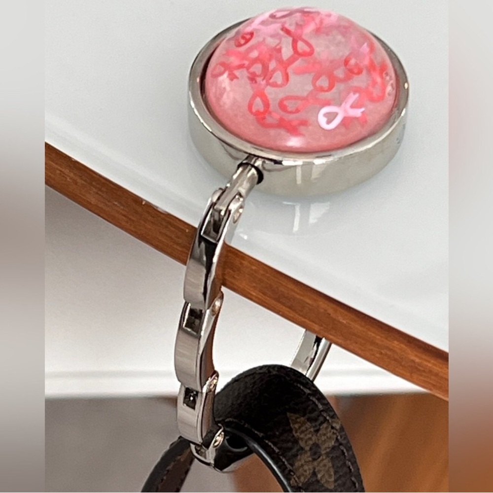 Foldable Bag Hook/Purse Hanger - Breast Cancer - Handmade - Fits most Tables